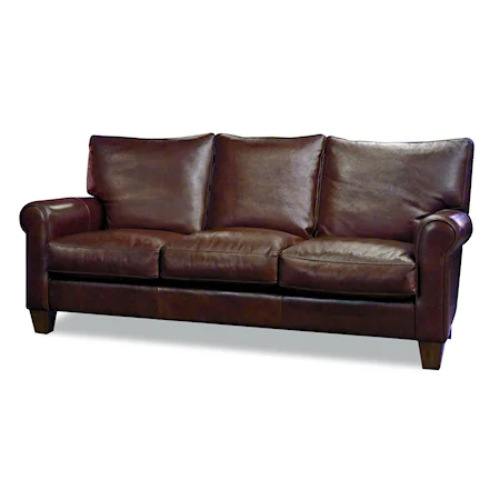 Transitional Stationary Leather Sofa